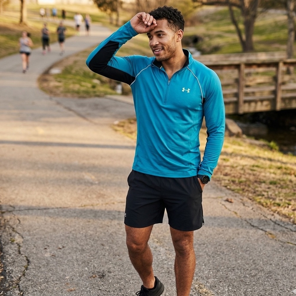 Under Armour Black and Teal Men's Training Pullover